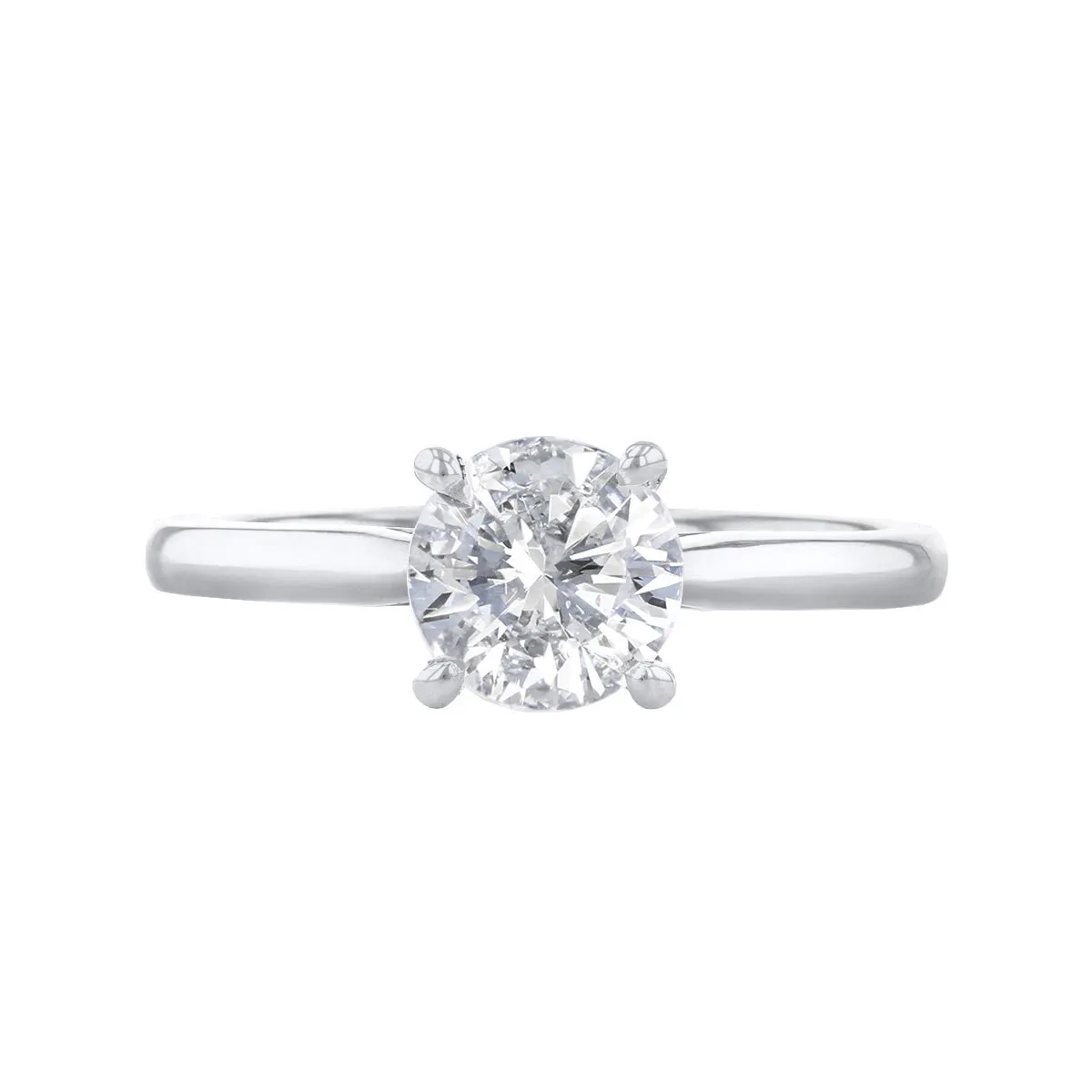 0-50ct Poppy Plain Round Brilliant Cut Diamond Solitaire Engagement Ring | Platinum