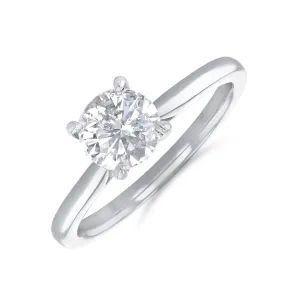 0-50ct Poppy Plain Round Brilliant Cut Diamond Solitaire Engagement Ring | Platinum