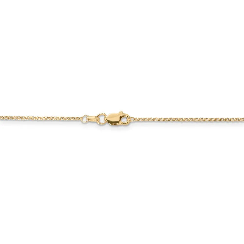 1.15mm 14k Yellow Gold Solid Rolo Pendant Chain