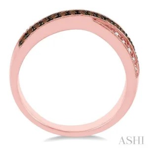 1/4 Ctw Round Cut Champagne Brown Diamond Ring in 10K Rose Gold