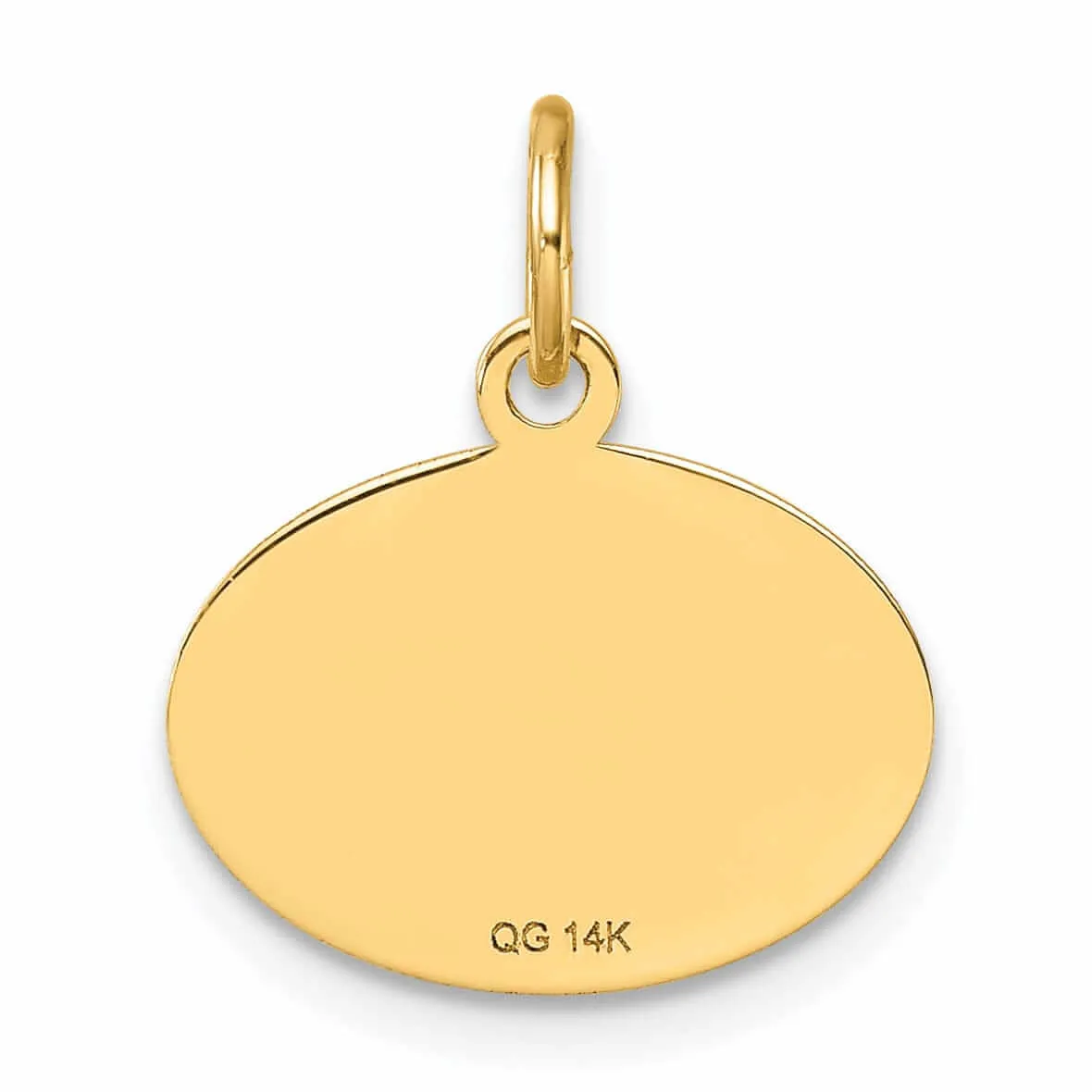 14K Gold Class of 2024 Oval Charm, Unisex, Polished Finish