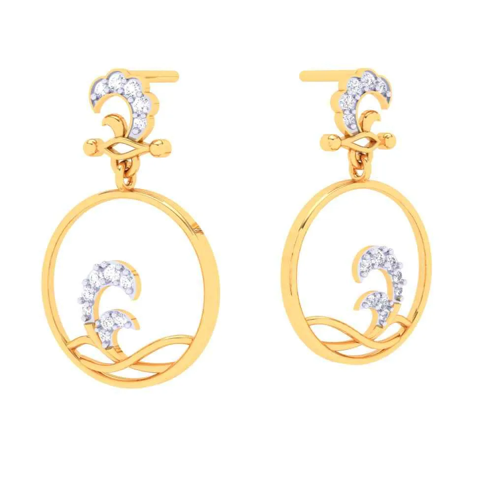 14k Gold Earrings Gems & Hoop Design From Amazea Collection