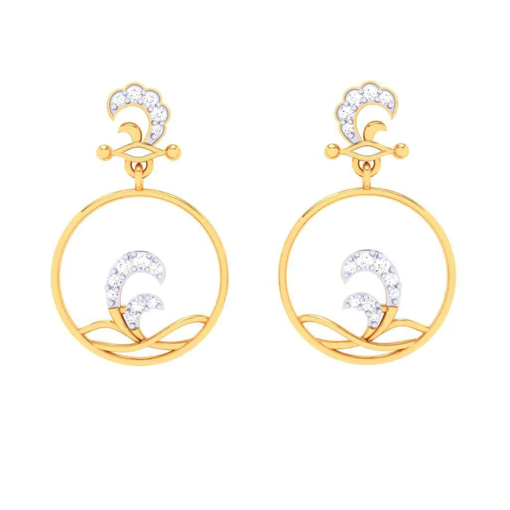 14k Gold Earrings Gems & Hoop Design From Amazea Collection