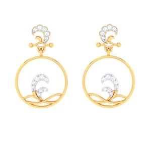 14k Gold Earrings Gems & Hoop Design From Amazea Collection