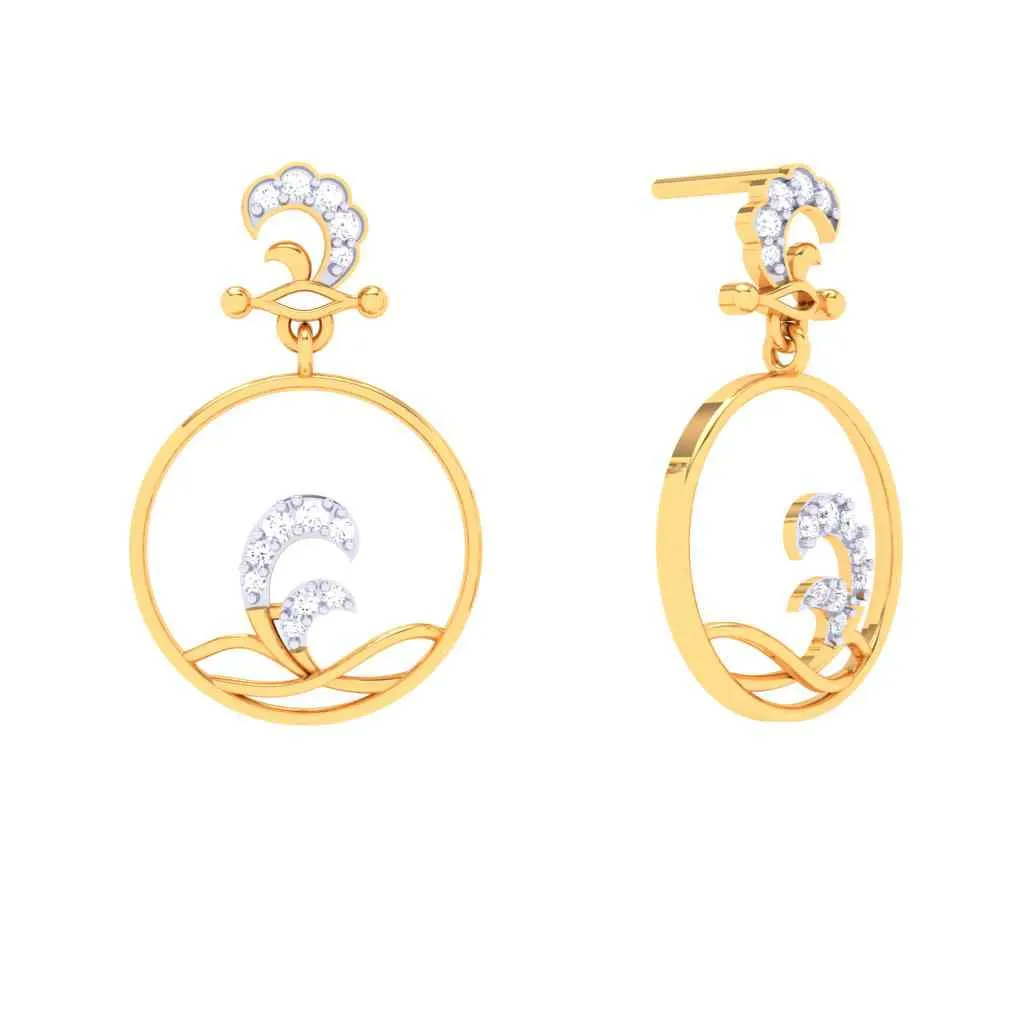 14k Gold Earrings Gems & Hoop Design From Amazea Collection