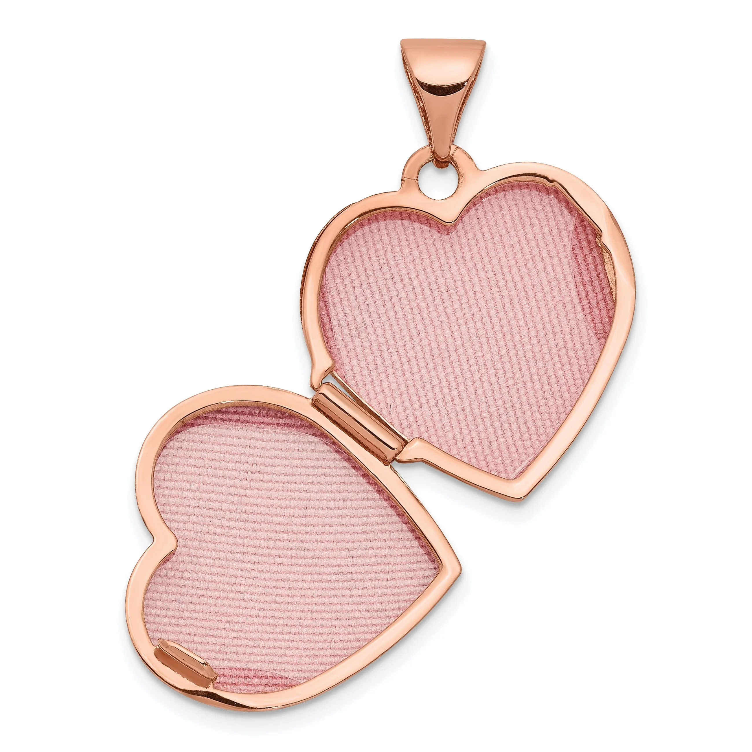 14k Rose Gold Heart Locket Pendant