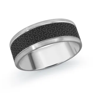 14K White Gold Ring from the Noir Collection by Malo - MRDA-119-8W