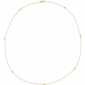 14K Yellow 1 3/4 CTW Natural Diamond 7-Station 24" Necklace