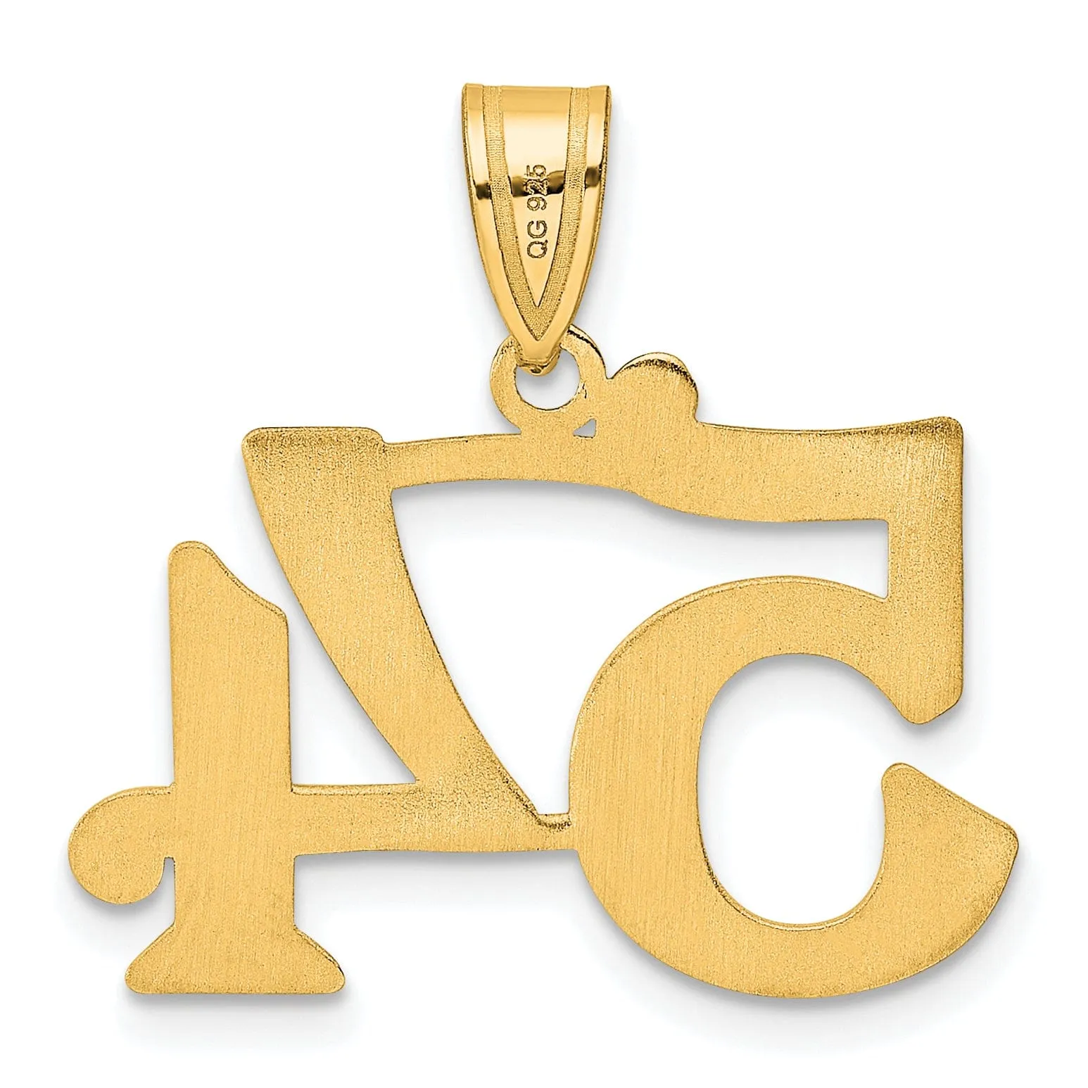 14k Yellow Gold Polished Finish Number 54 Charm Pendant