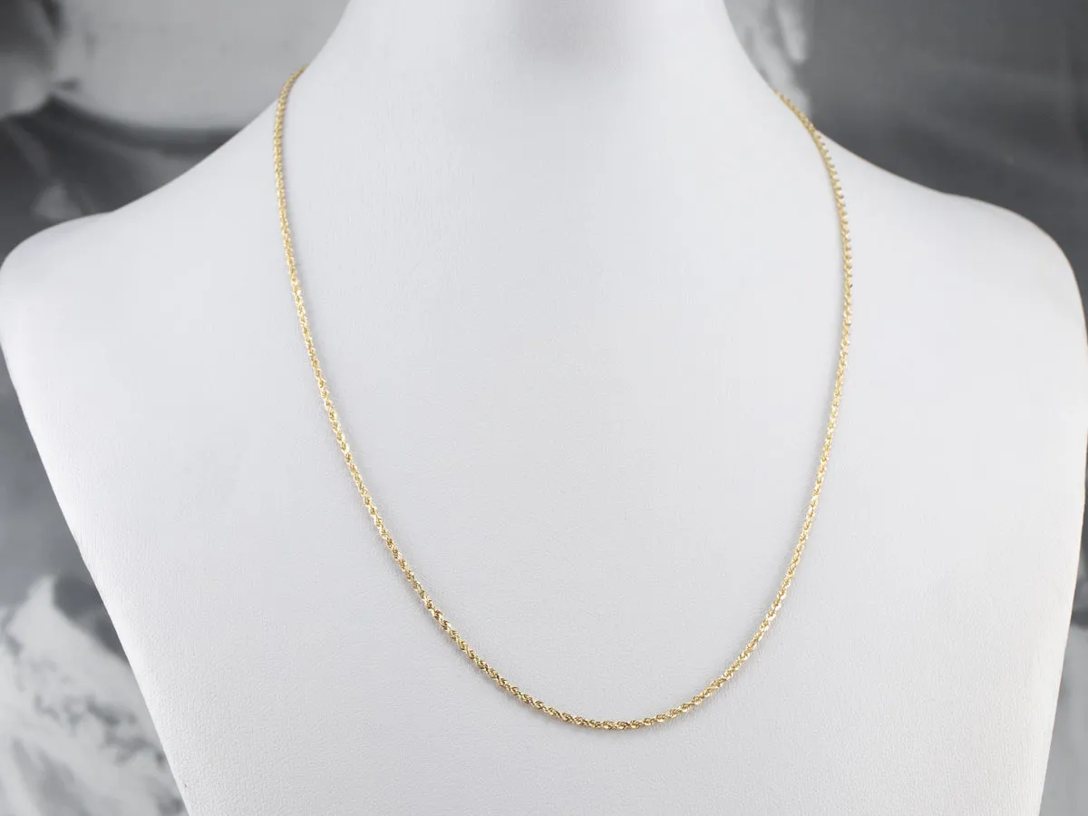 14K Yellow Gold Rope Twist Chain