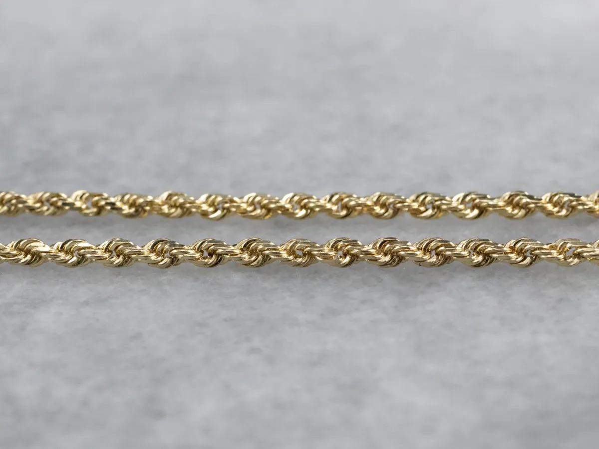 14K Yellow Gold Rope Twist Chain