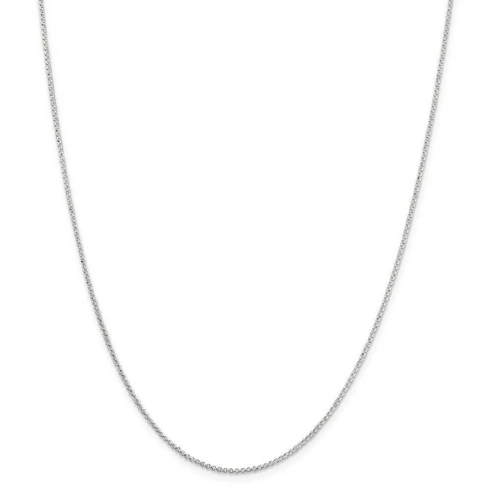 1.4mm Sterling Silver Solid Rolo Chain Necklace