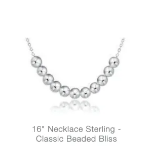 16" Necklace Sterling - Classic  Beaded Bliss by enewton