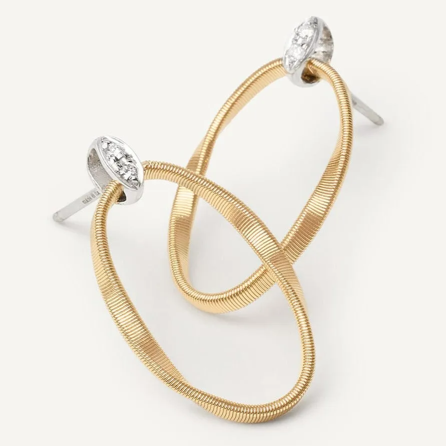 18K Marrakech Onde Gold and Diamond Link Studs Earrings - OG367 B YW