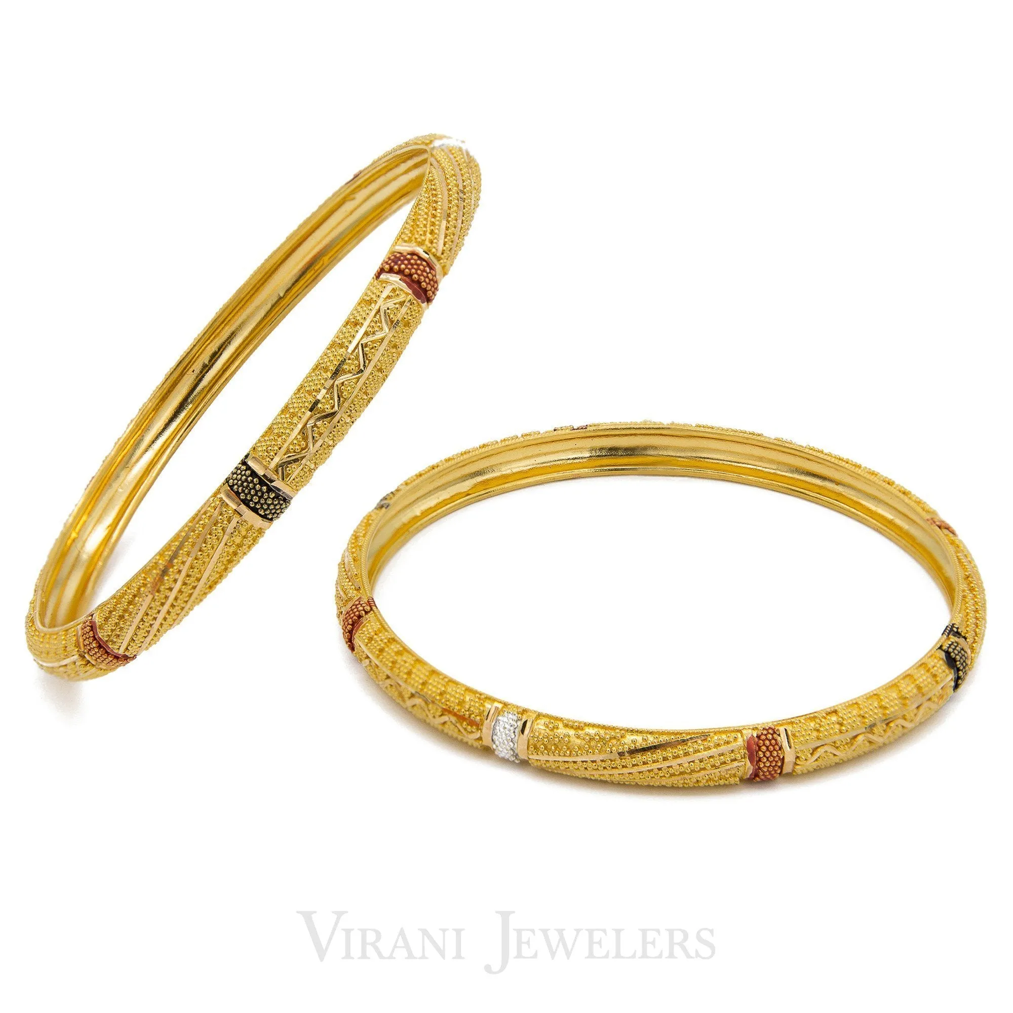 22K Gold Paired Bangles