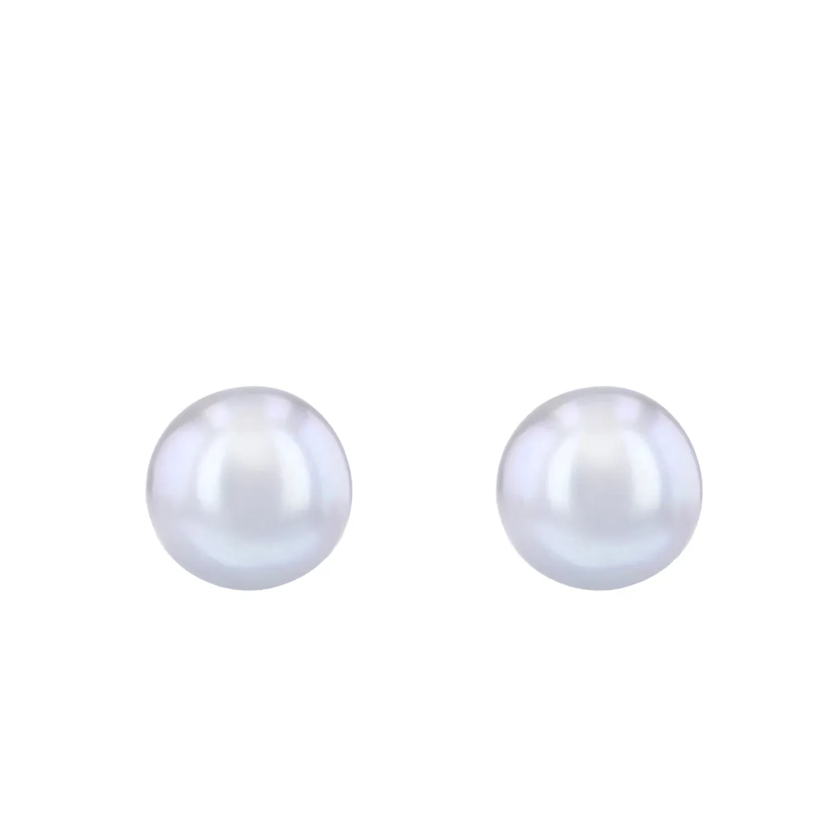 7-7.5mm Round Grey Cultured River Pearl Stud Earrings | 9K Yellow Gold