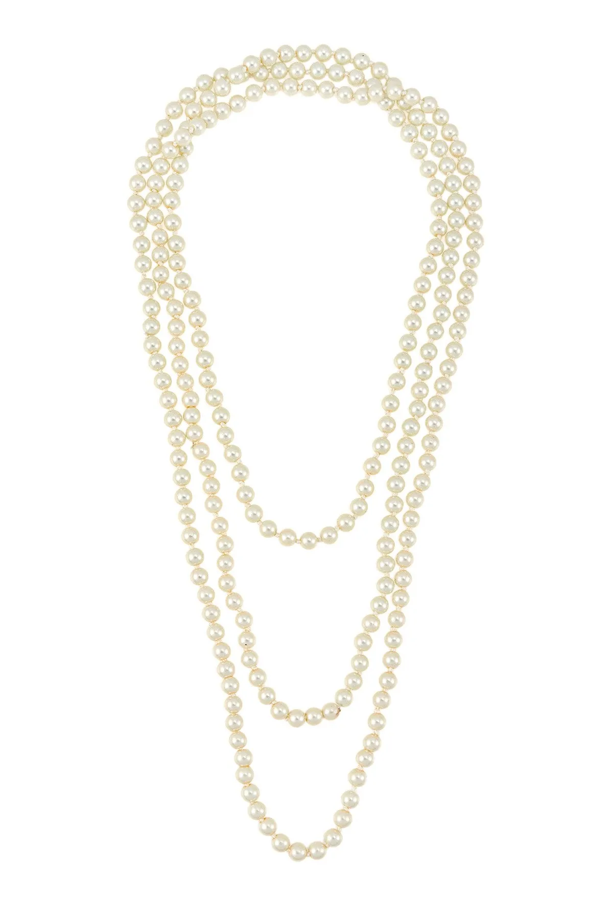 84” Faux Pearl Necklace - Creamy White