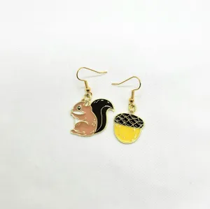 Acorn and Squirrel Earrings