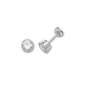 Acotis Silver Stud Earrings Zirconia G5290CZ