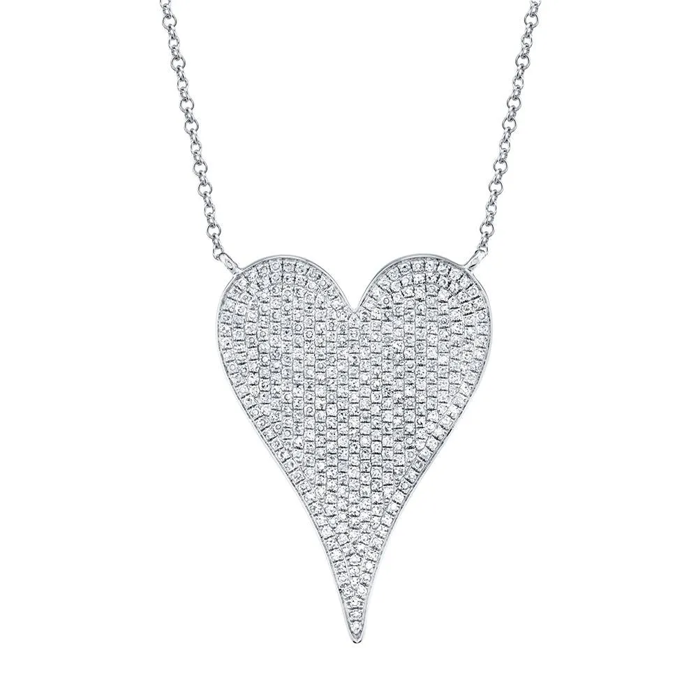 AMOR 0.83 CT DIAMOND PAVE HEART PENDANT NECKLACE - JUMBO SC55002484