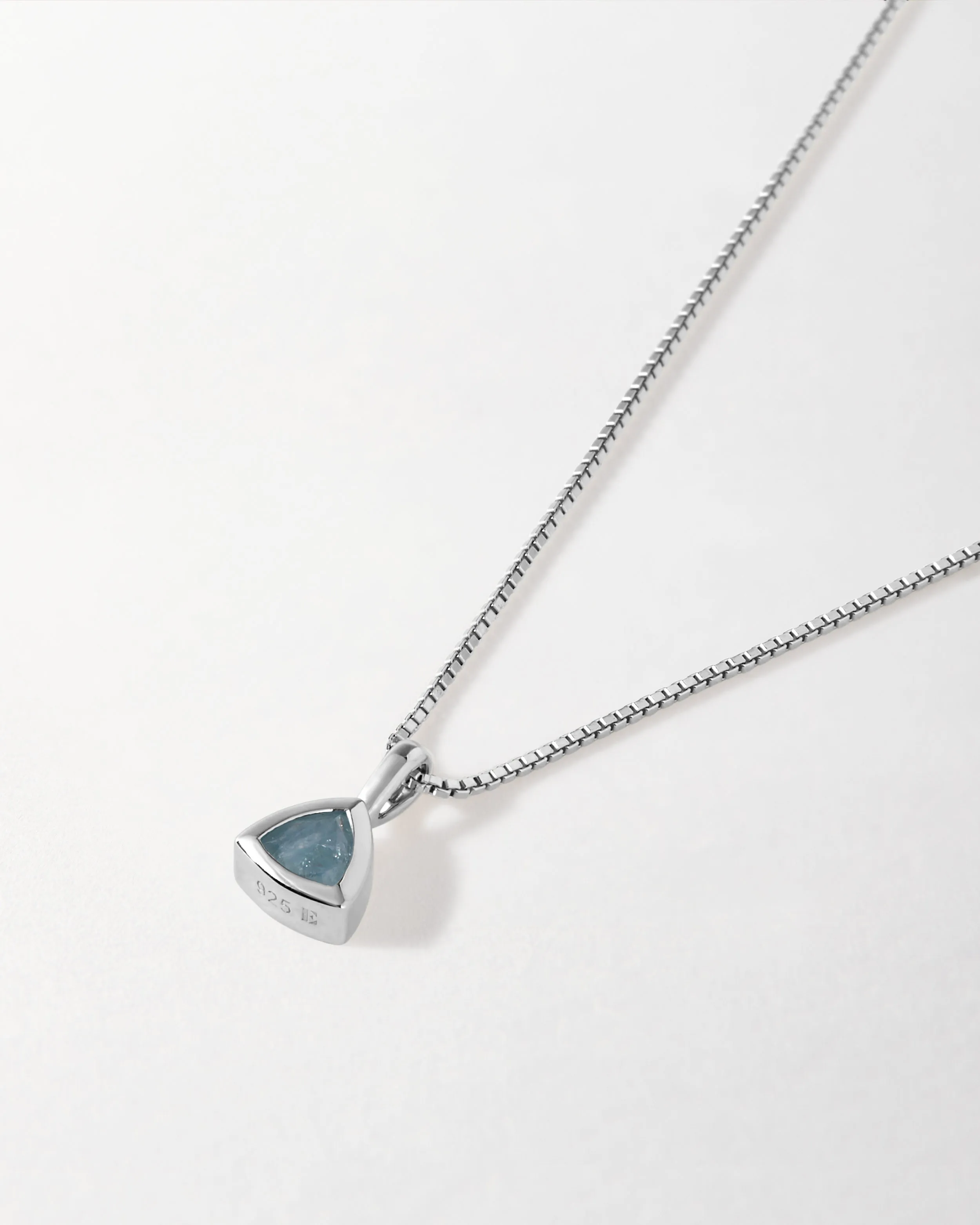 Aquamarine March Birthstone Necklace - Silver