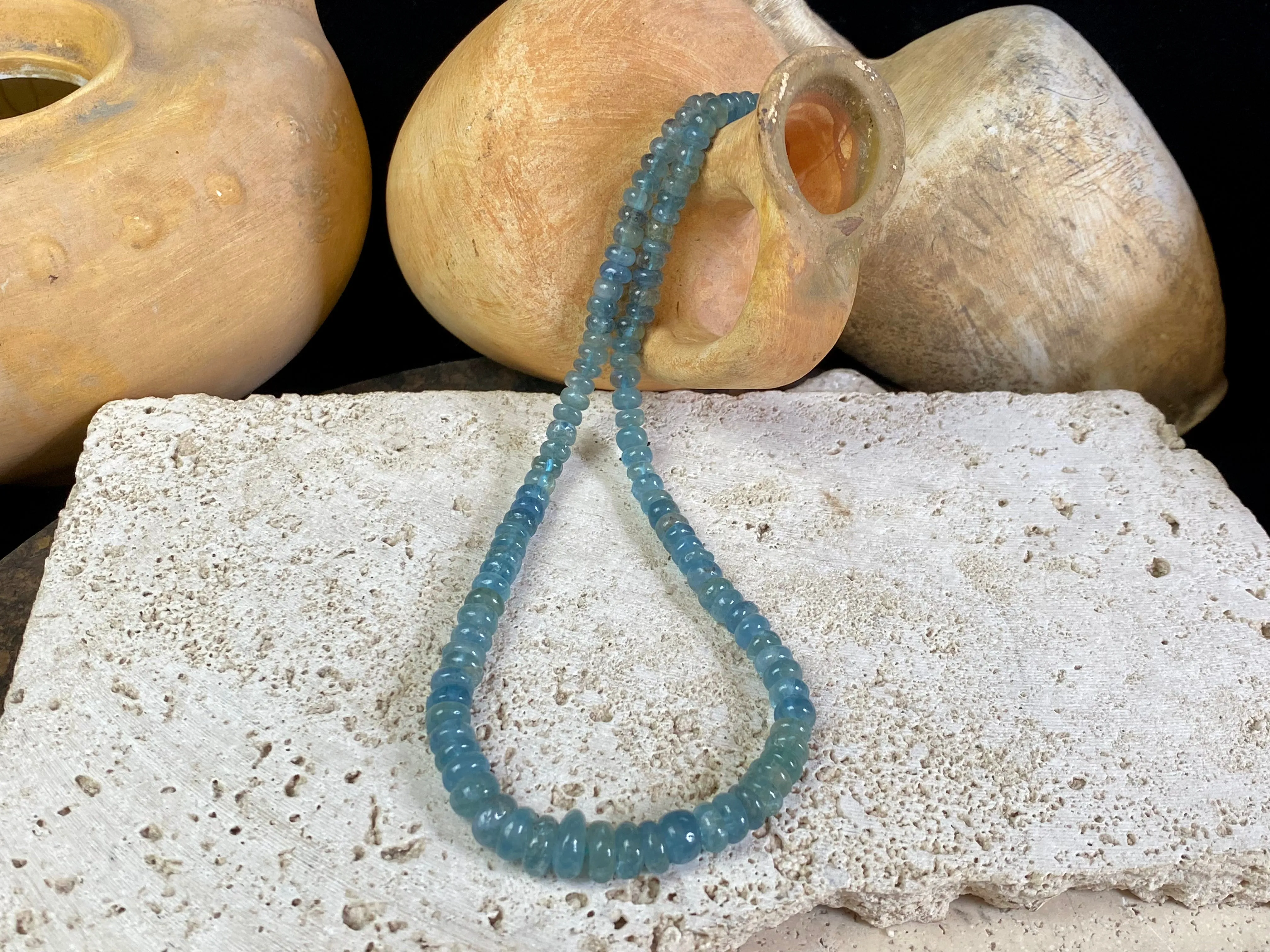 Aquamarine Rondel Necklace