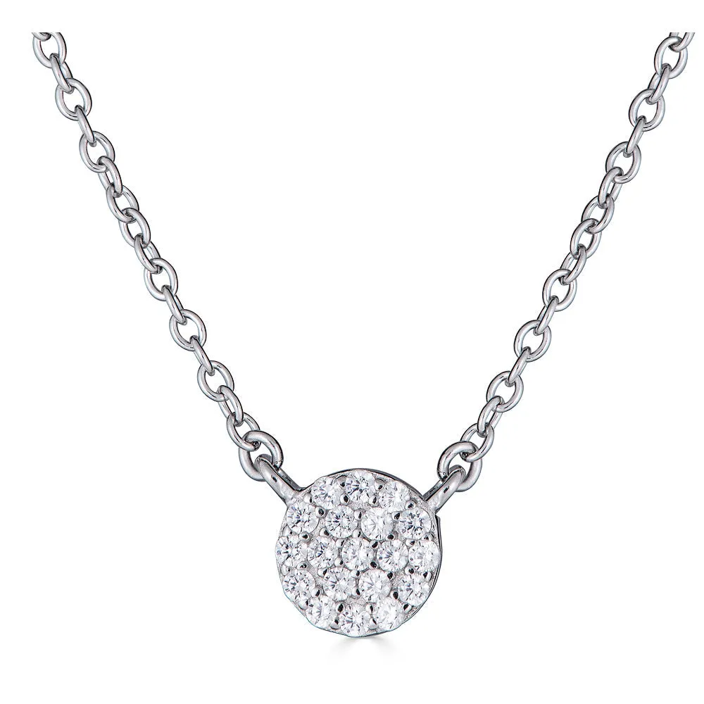 Aria XS Pave Disc Necklace