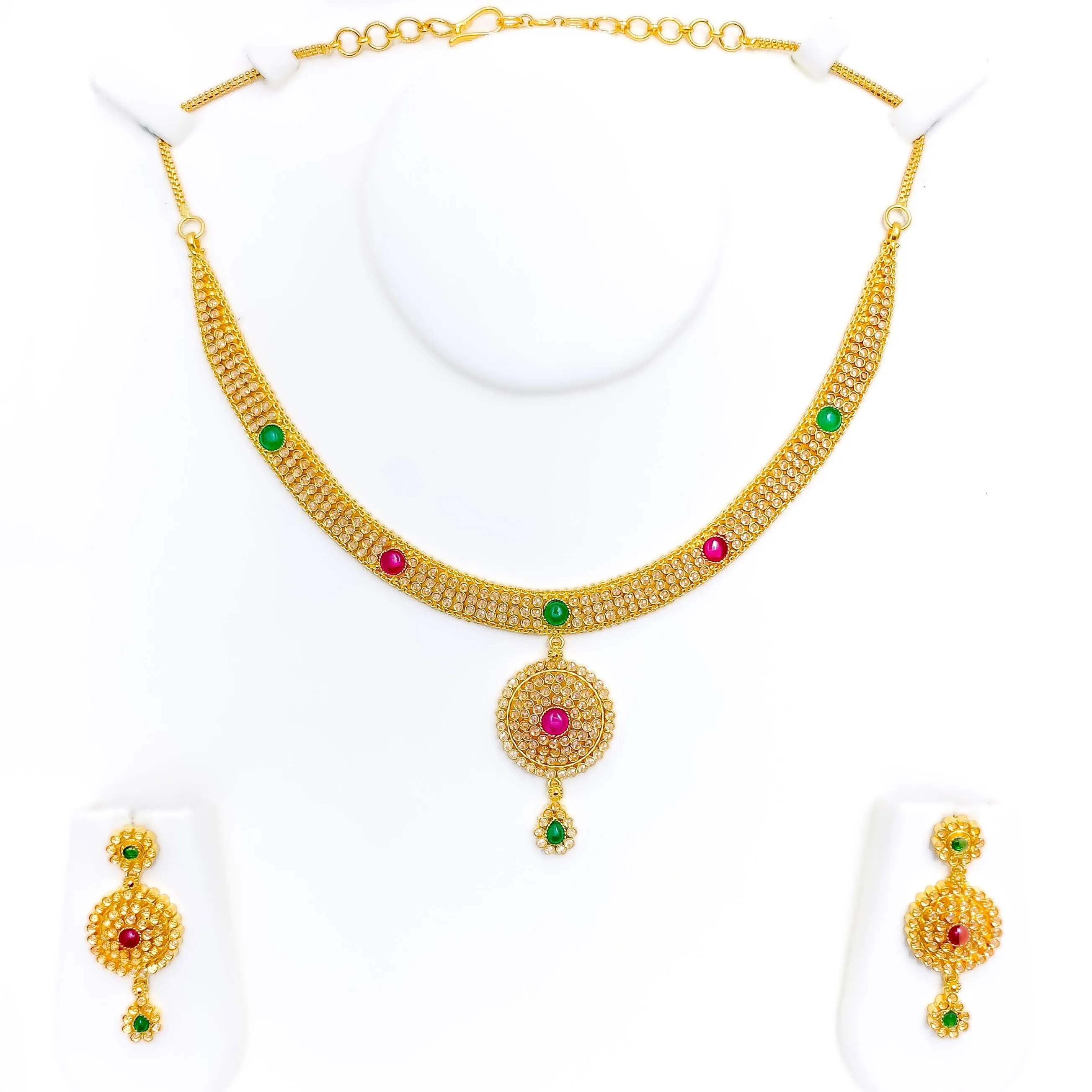 Artistic Heirloom 22k Gold Kundan Necklace Set