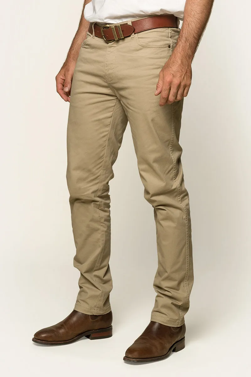 Avondale Mens 5 Pocket Stretch Drill Jeans - Khaki