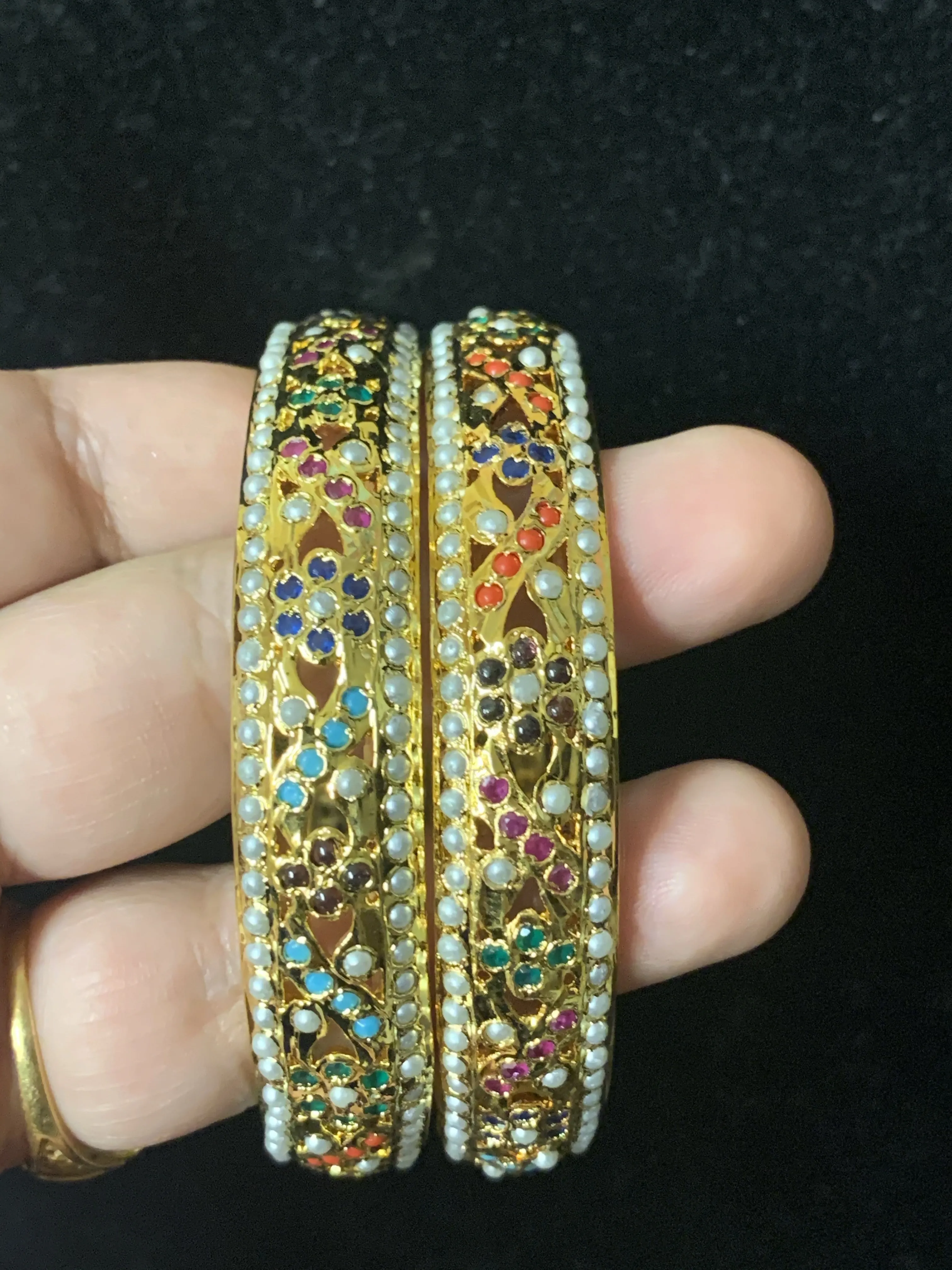 B140 Leela navratan bangles  ( READY TO SHIP )