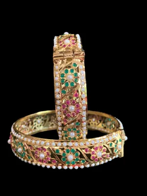 B24  SARAH JADAU BANGLES - ruby emerald     ( READY TO SHIP )