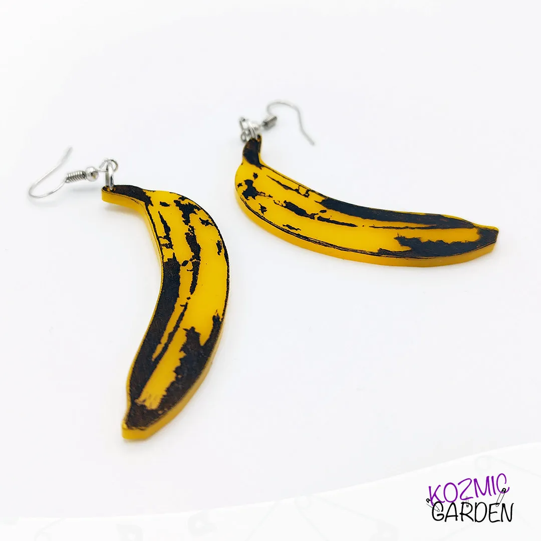 BANANA EARRINGS: Andy Warhol Inspired Pop Art for Your Ears!