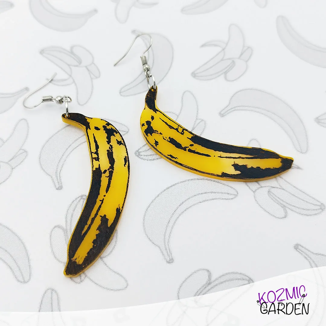 BANANA EARRINGS: Andy Warhol Inspired Pop Art for Your Ears!