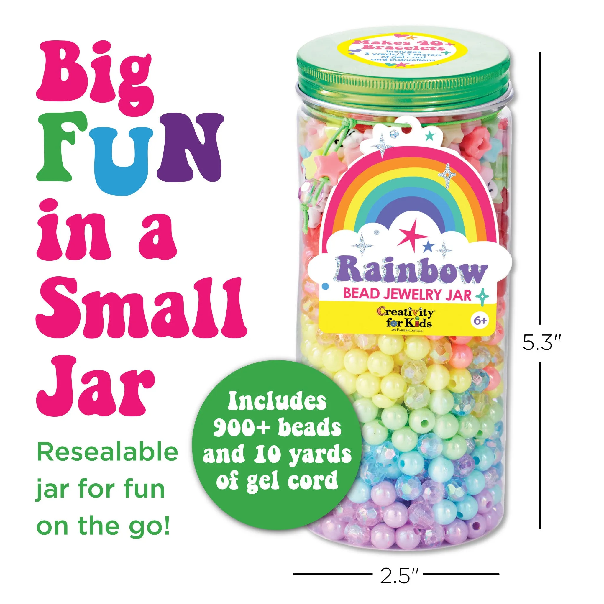 Bead Jewelry Jar Rainbow - #6478000