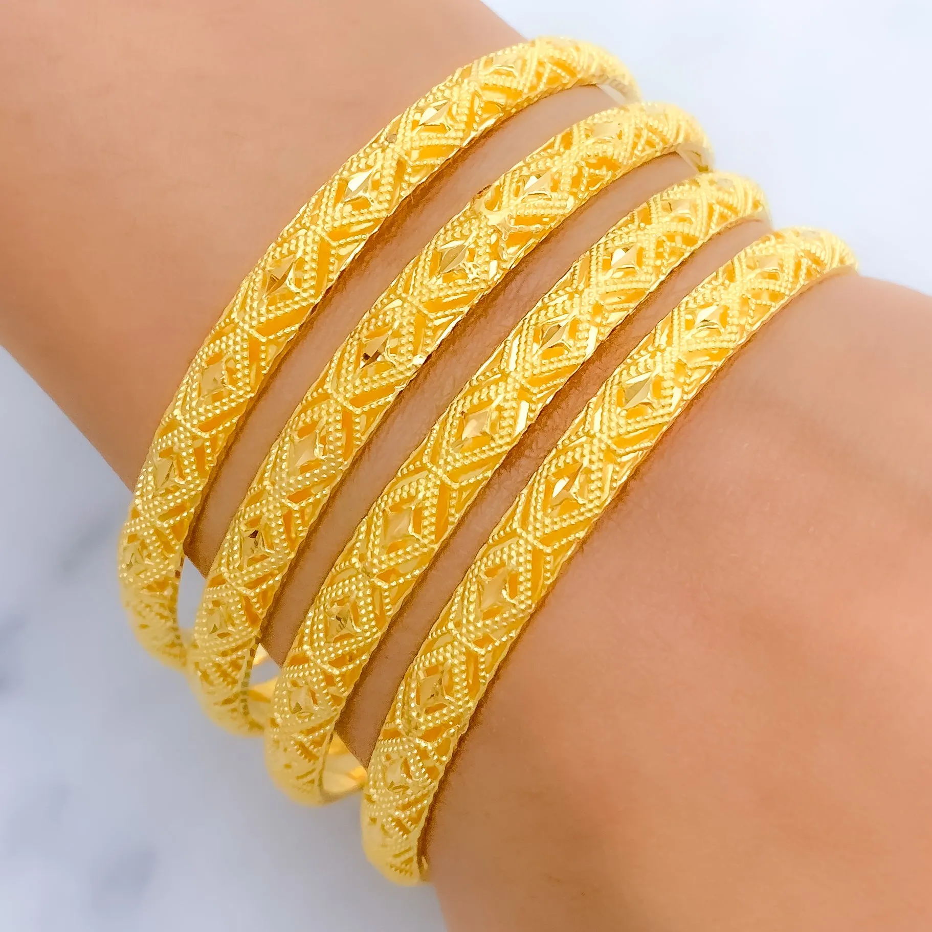 Beaded Geometric Bangles