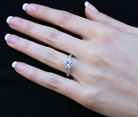 Bergamot - Round Moissanite Engagement Ring