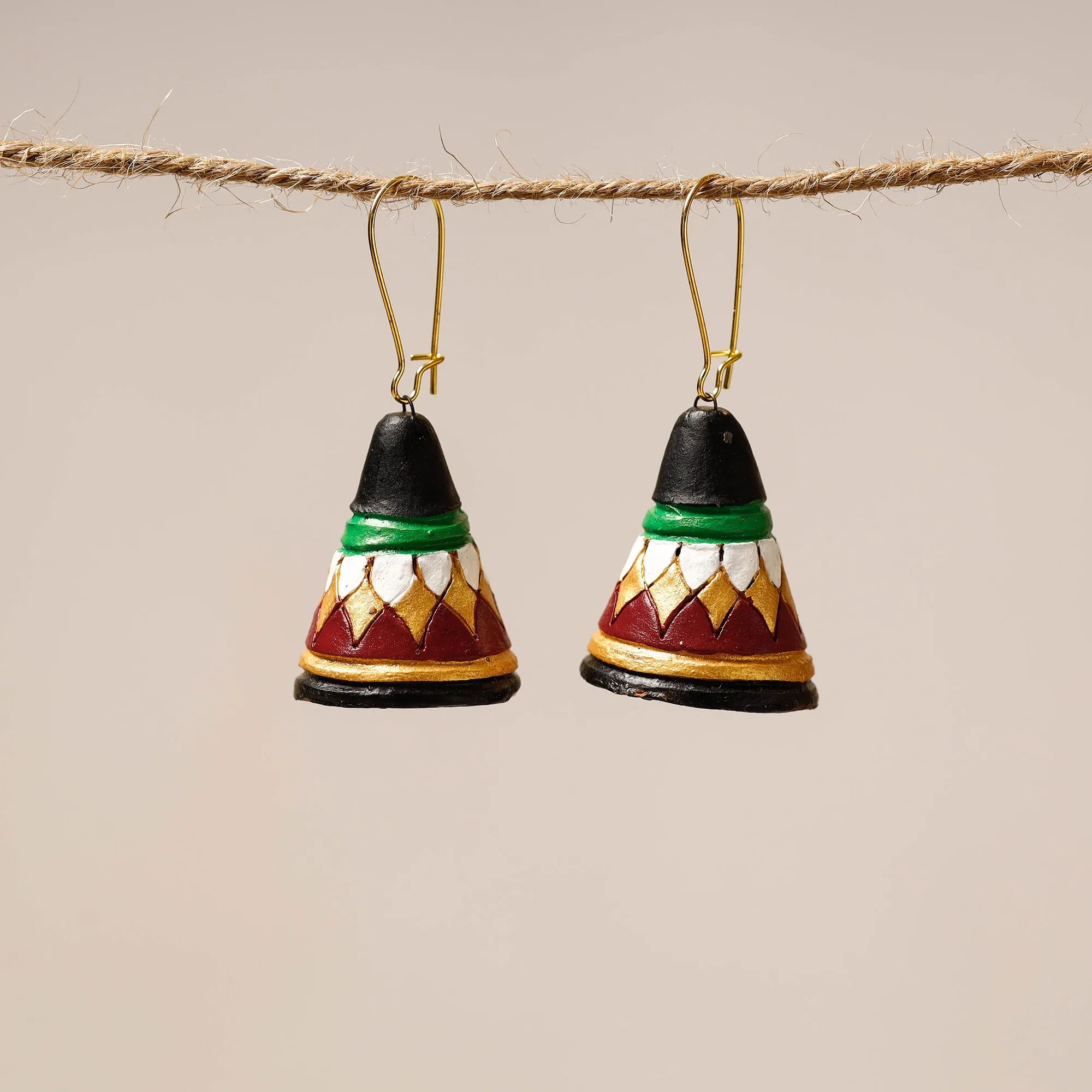 Bishnupur Handpainted Dangler Terracotta Earrings 30