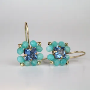 Blue Glass Amazonite Victoria Earrings