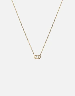 Cancer Astro Pendant Necklace, 14k Gold