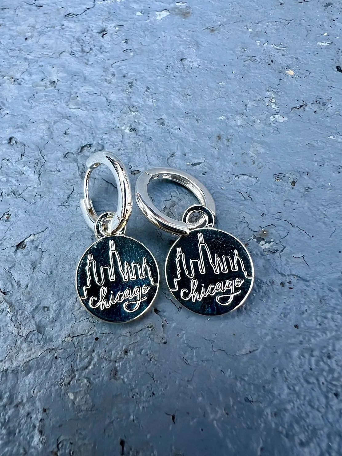 Chicago Skyline Earrings Silver