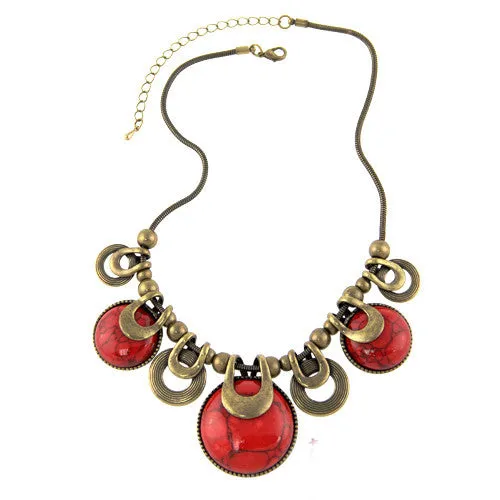 Choker Necklace For Women New Fashion Ethnic Vintage Accessories Natural Stones Chunky Chains Statement Necklace Jewelry