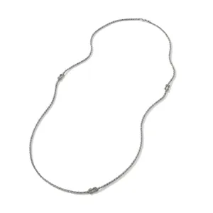 Classic Chain Love Knot Twisted Chain Station Necklace