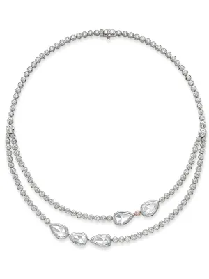 Classic Diamond Double Row Platinum Necklace