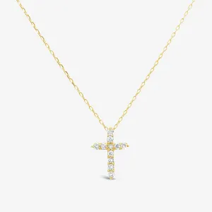 Classic Mini Diamond Cross Necklace