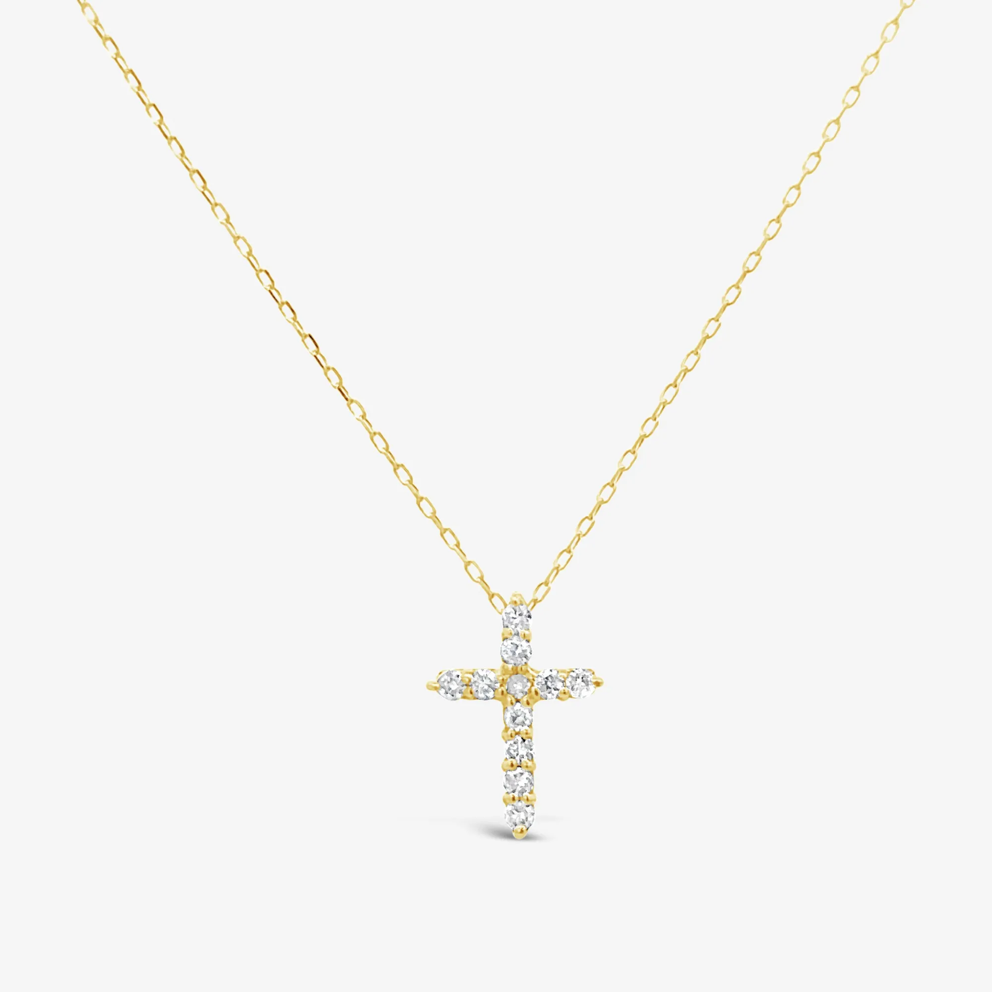 Classic Mini Diamond Cross Necklace