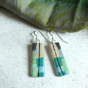 Coastline - Fused Glass Earrings