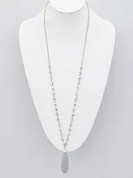 Corinne Teardrop Stone Beaded Necklace - 4 Colors