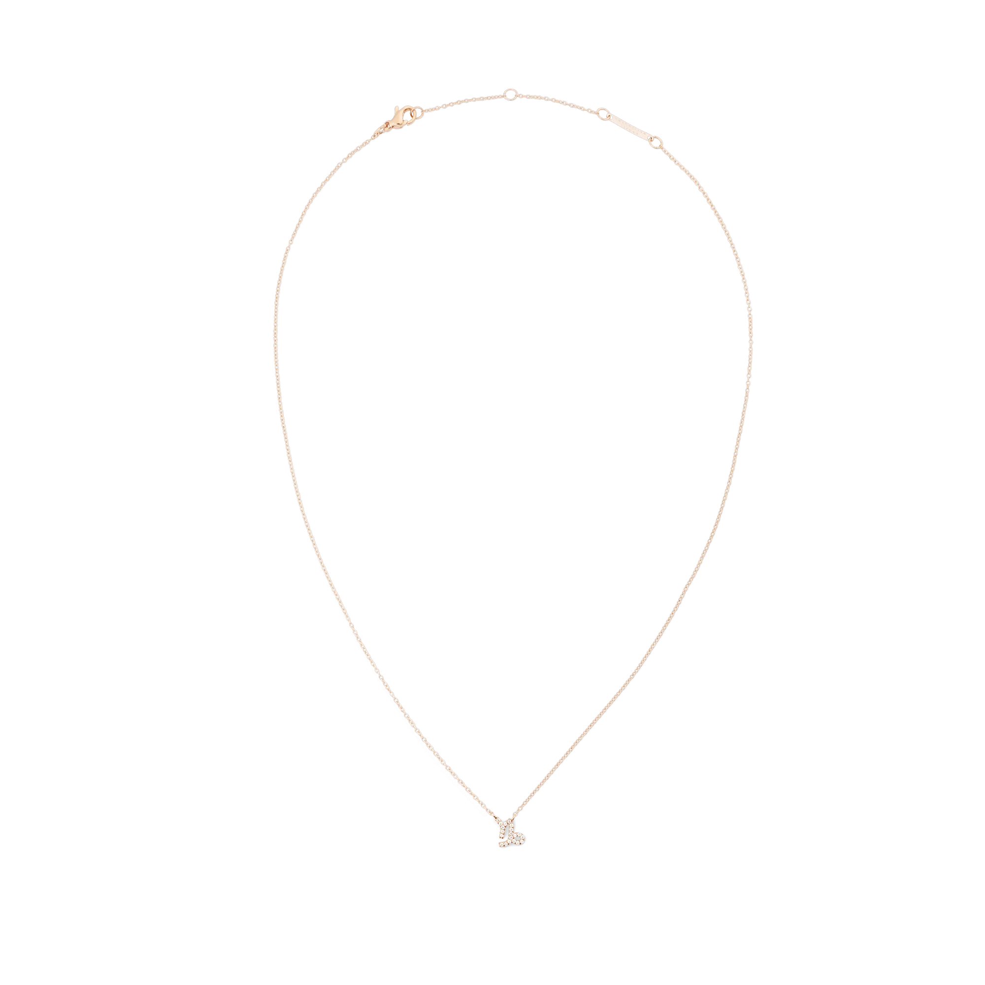 Crystal Zodiac Chain Necklace Rose Gold