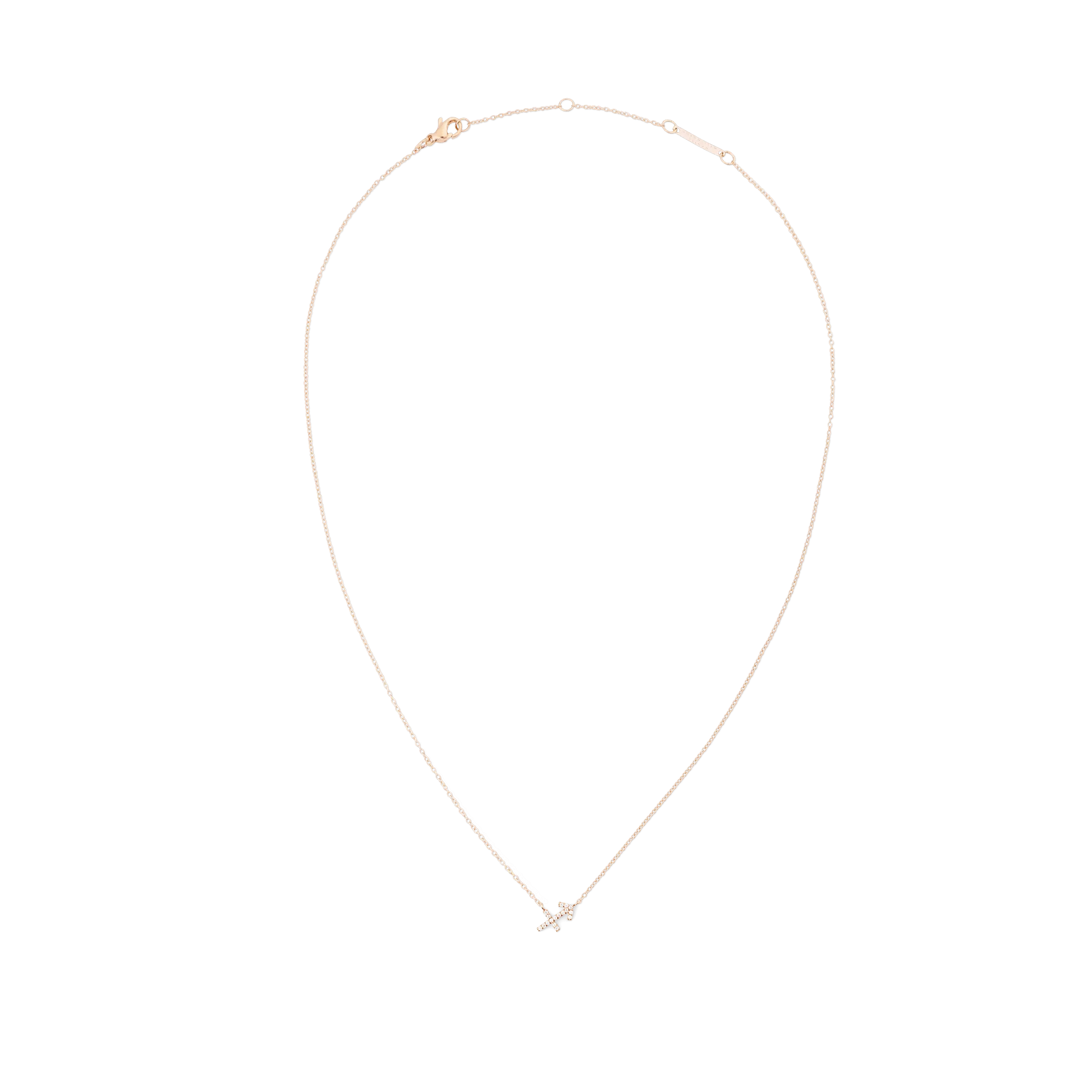 Crystal Zodiac Chain Necklace Rose Gold