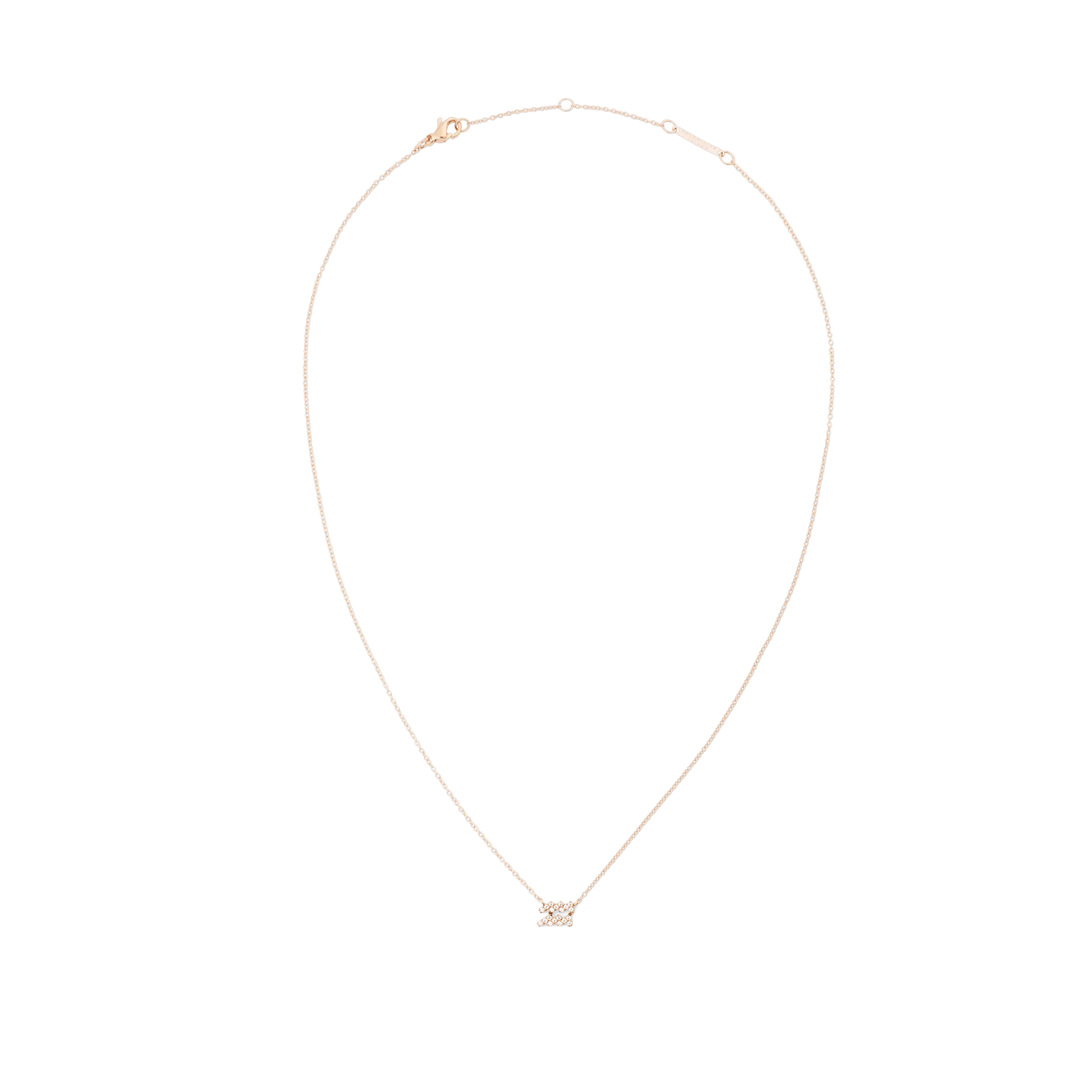 Crystal Zodiac Chain Necklace Rose Gold